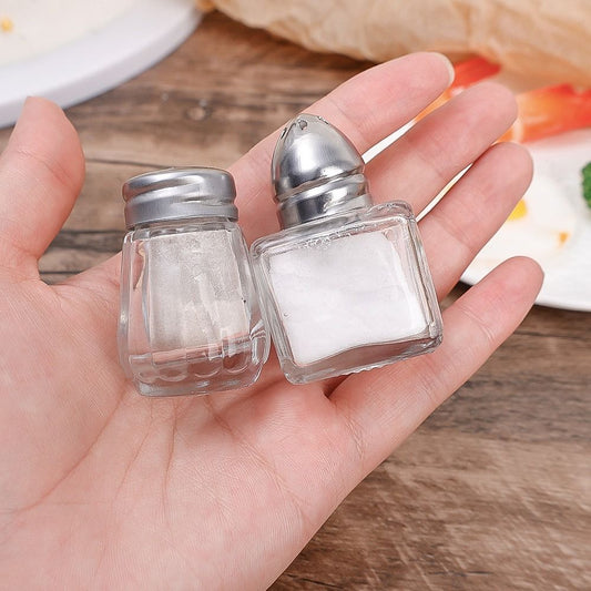 Mini Glass Spice Jars — Transparent Seasoning Shaker Bottles for Kitchen Storage & Organization