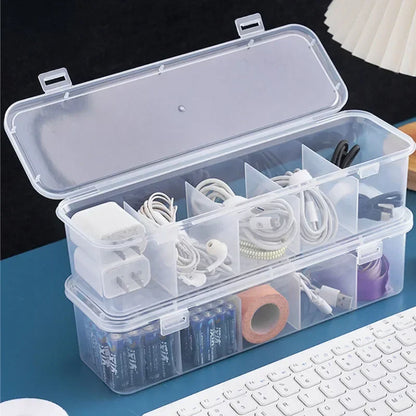 Clear Cable Organizer Case, Dustproof Compartment Storage Box