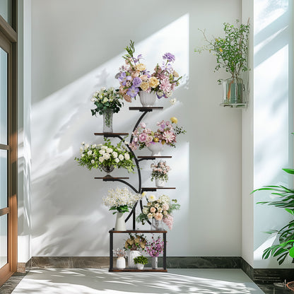 Industrial Metal Plant Stand Multi-Tier Display Shelf Rack