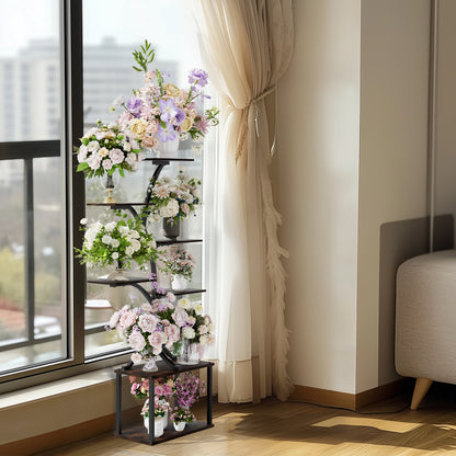 Industrial Metal Plant Stand Multi-Tier Display Shelf Rack