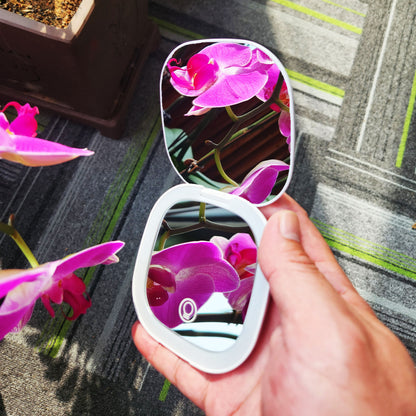 Compact LED Makeup Mirror - Foldable Pocket Travel Vanity Mirror