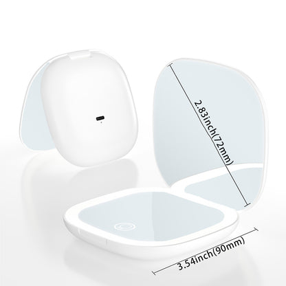 Compact LED Makeup Mirror - Foldable Pocket Travel Vanity Mirror