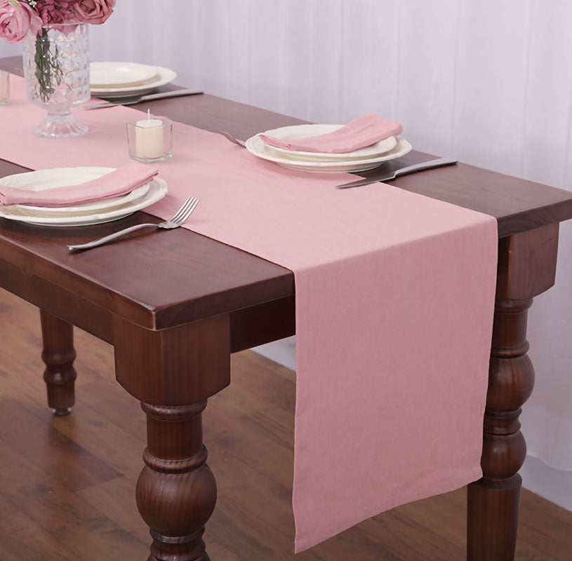 Solid Cotton Table Runner, Dusty Rose Wedding & Party Décor