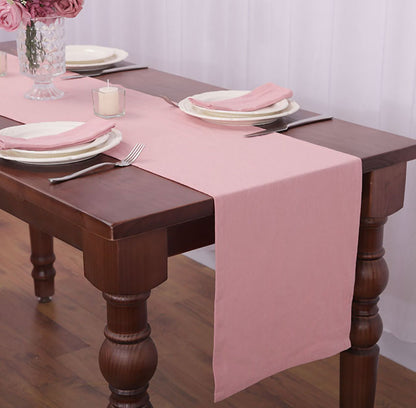 Solid Cotton Table Runner, Dusty Rose Wedding & Party Décor