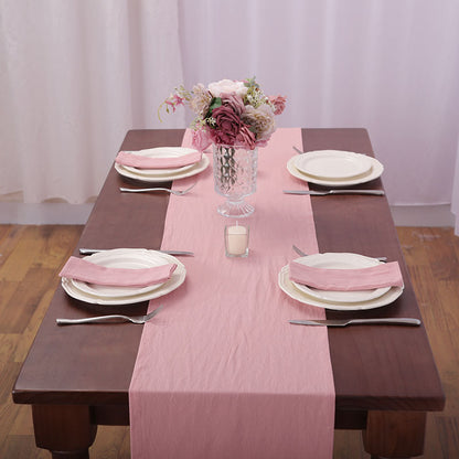 Solid Cotton Table Runner, Dusty Rose Wedding & Party Décor