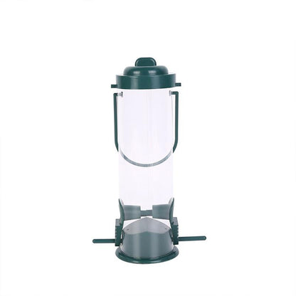 Hanging Bird Feeder, Clear Tube Wild Bird Seed Container with Perches