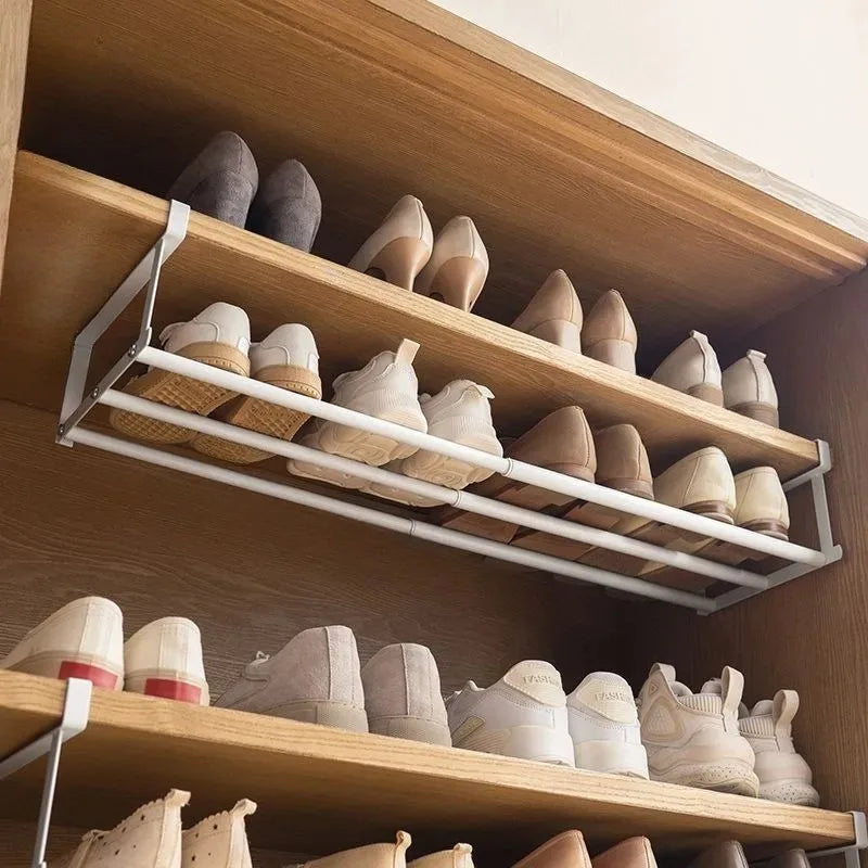 Under-Shelf Hanging Shoe Rack, Space-Saving Closet Organizer