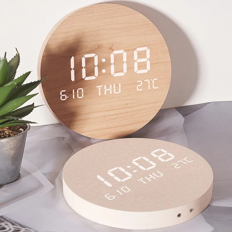 LED Digital Wall Clock With Temperature, Date & Time Display