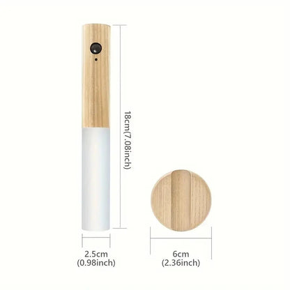 Motion Sensor Night Light, Rechargeable Wooden LED Wall Light Magnetic