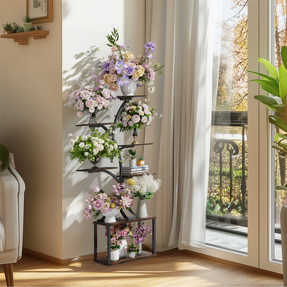 Tall Tree-Shaped Plant Stand with Grow Light Multi-Tier Shelf