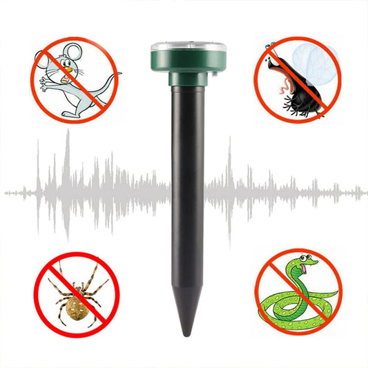 Solar Ultrasonic Mole and Pest Repeller Stake for Lawn and Garden