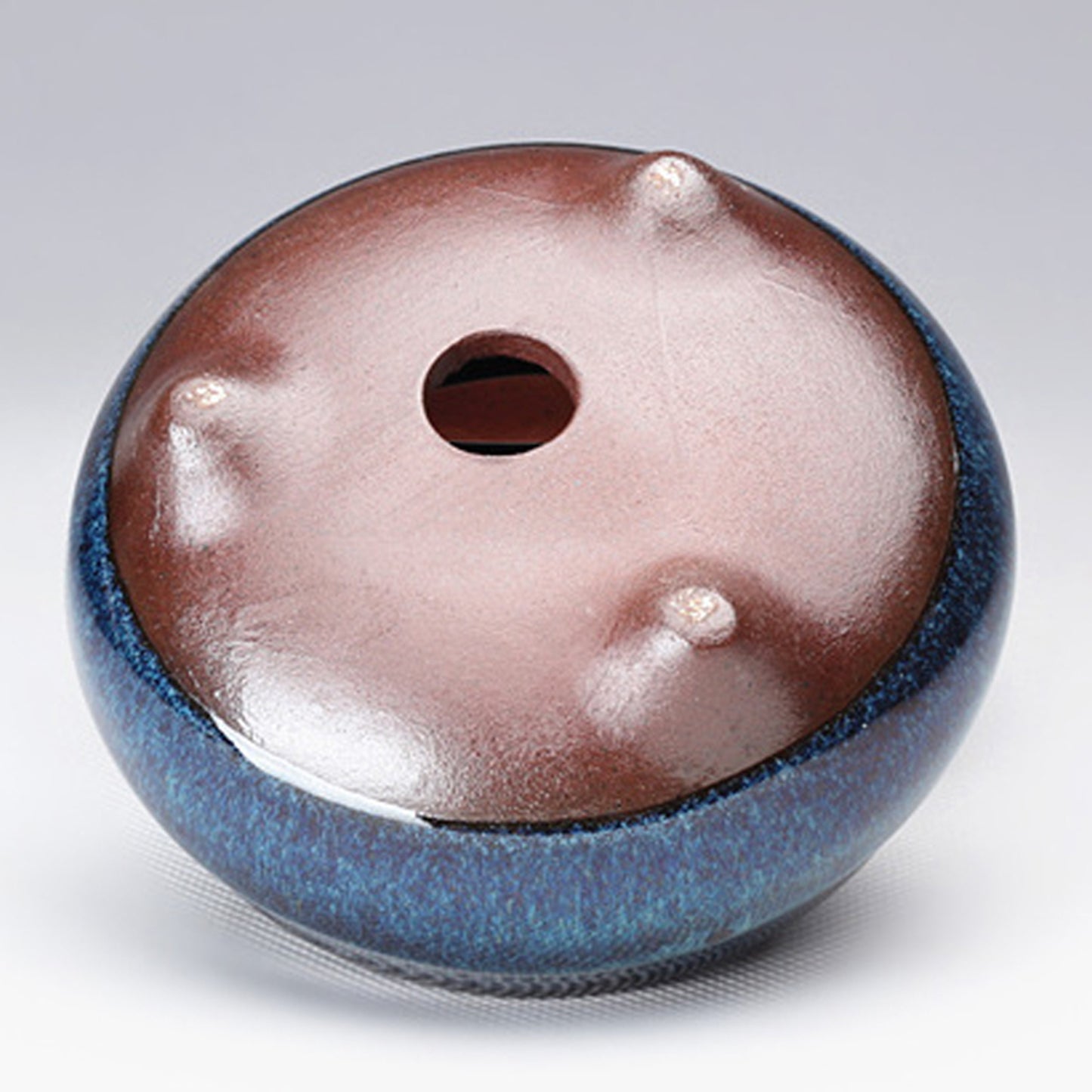 Blue Glazed Ceramic Planter Pot - Round Succulent Orchid Flower Pot