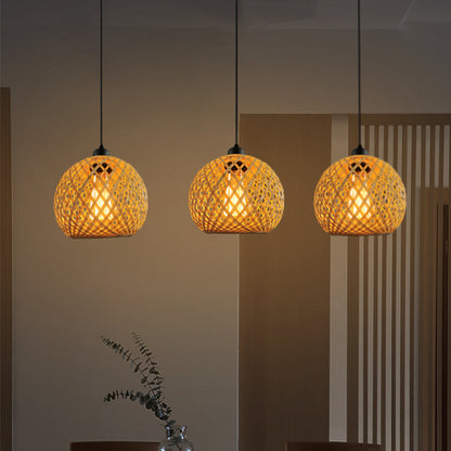 Handmade Rattan Bamboo Pendant Light for Kitchen and Dining