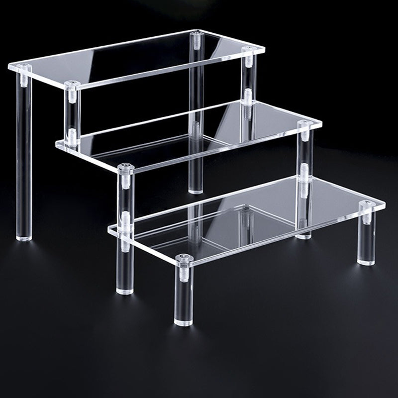 Clear Acrylic Tiered Riser Stand, Collectible Display Shelf