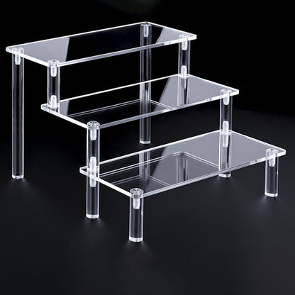 Clear Acrylic Tiered Riser Stand, Collectible Display Shelf