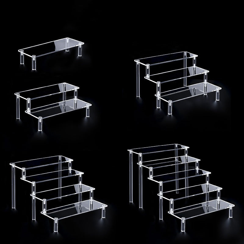 Clear Acrylic Tiered Riser Stand, Collectible Display Shelf