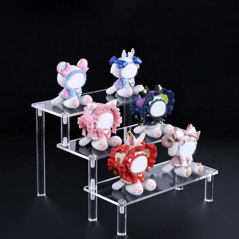 Clear Acrylic Tiered Riser Stand, Collectible Display Shelf