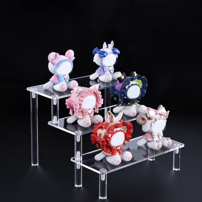Clear Acrylic Tiered Riser Stand, Collectible Display Shelf