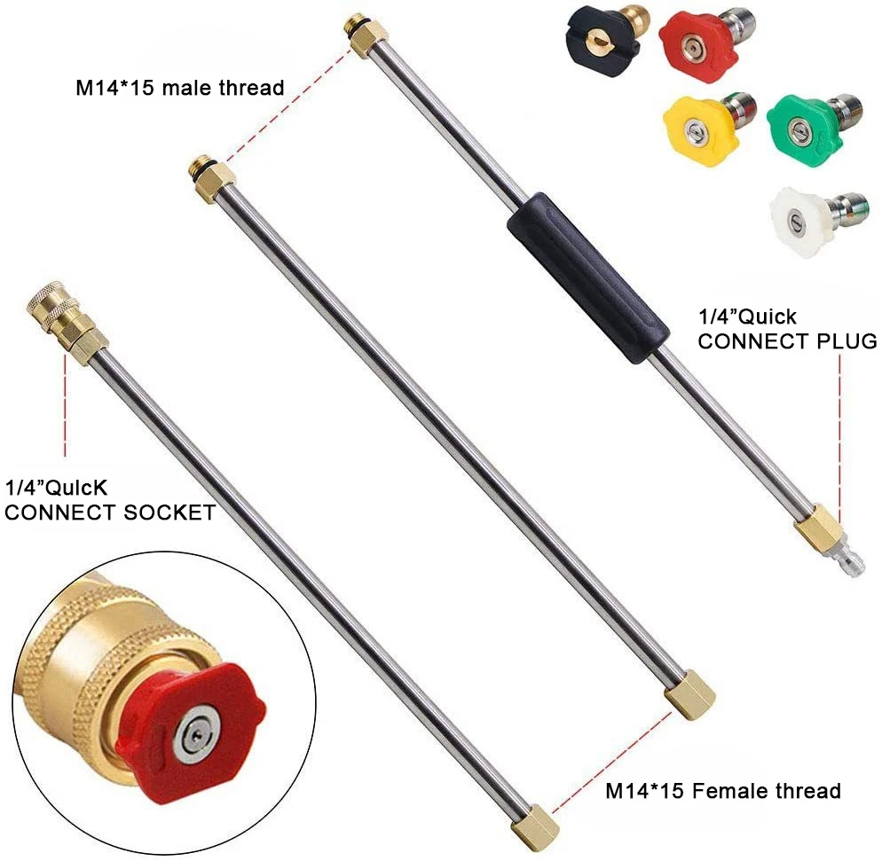 Pressure Washer Extension Wand Set with Quick-Connect Spray Nozzles