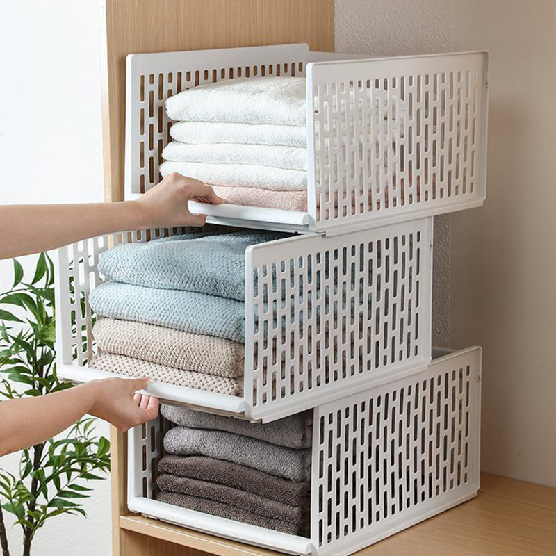 Stackable Closet Drawer Organizer Basket, Slide-Out Storage