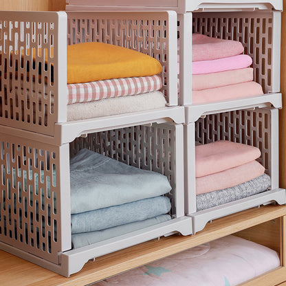 Stackable Closet Drawer Organizer Basket, Slide-Out Storage