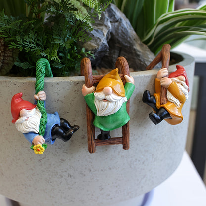 Mini Climbing Gnome Statues Set - Outdoor Fairy Garden Decor