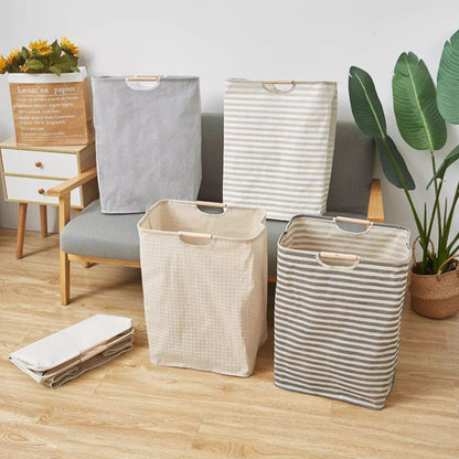 Foldable Waterproof Fabric Storage Basket with Handles