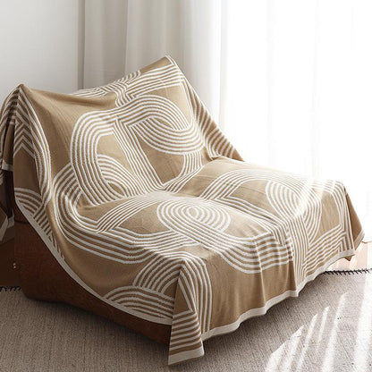 Nordic Geometric Knit Blanket — Modern Sofa & Bed Throw Decor