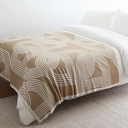 Nordic Geometric Knit Blanket — Modern Sofa & Bed Throw Decor
