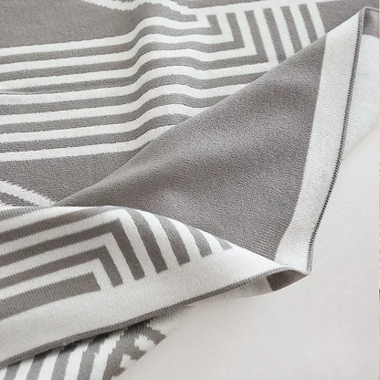 Nordic Geometric Knit Blanket — Modern Sofa & Bed Throw Decor
