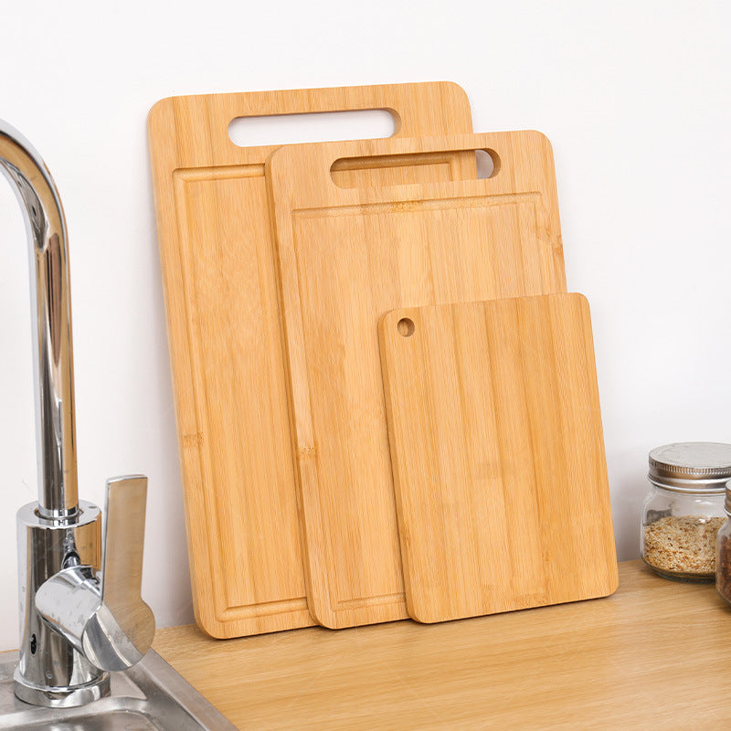 Double-Sided Bamboo Cutting Board Set — Natural Moso Kitchen Chopping Boards