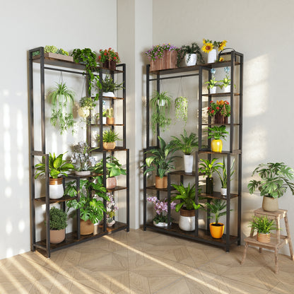 Industrial Tall Metal Plant Stand Multi-Tier Display Shelf Rack