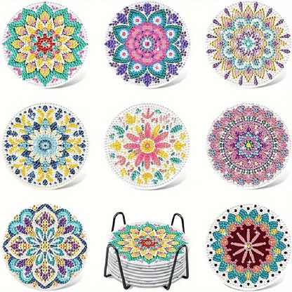 DIY Diamond Painting Coasters Kit — Set of 8 Mandala Coasters