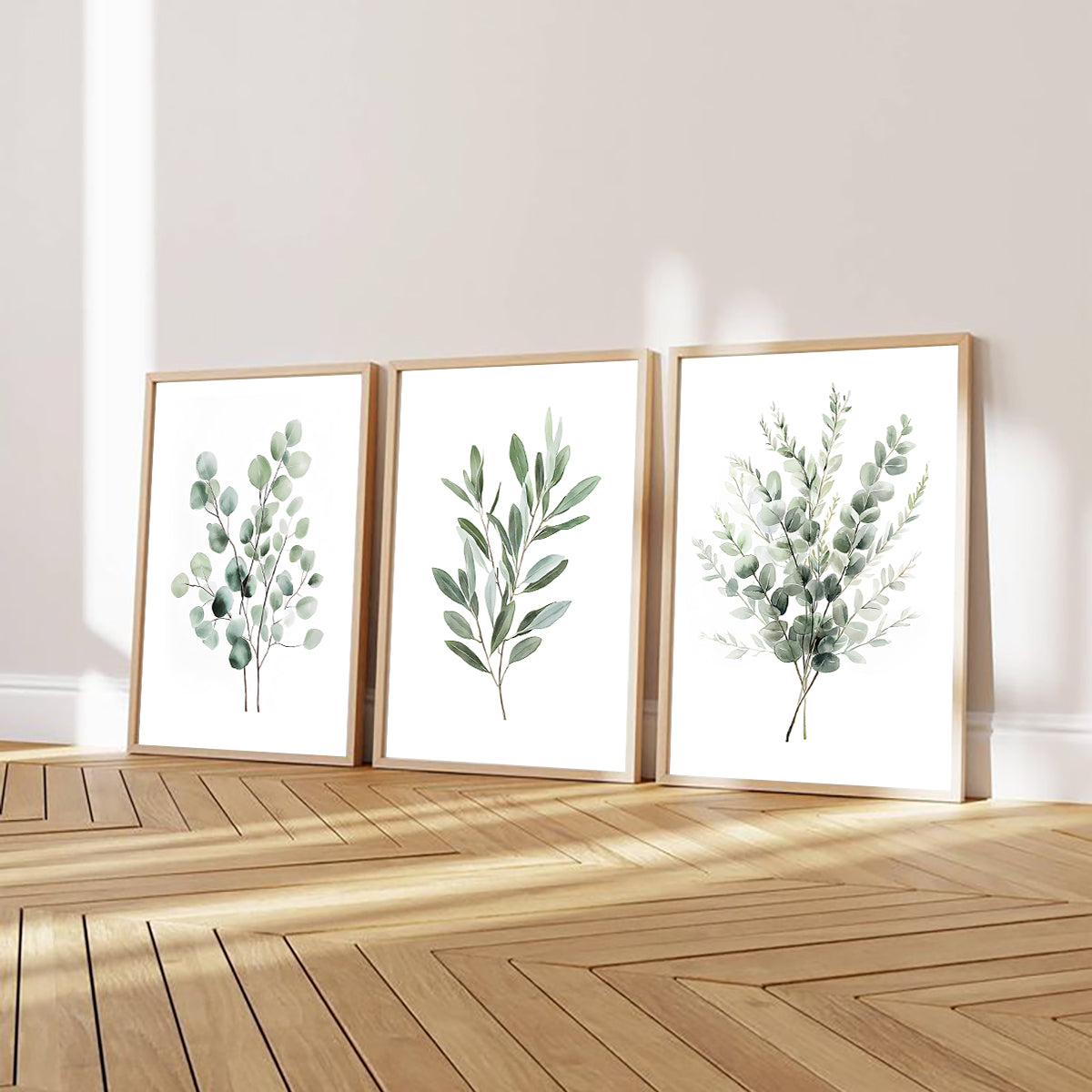 Sage Green Eucalyptus Wall Art, Watercolor Botanical Print Set