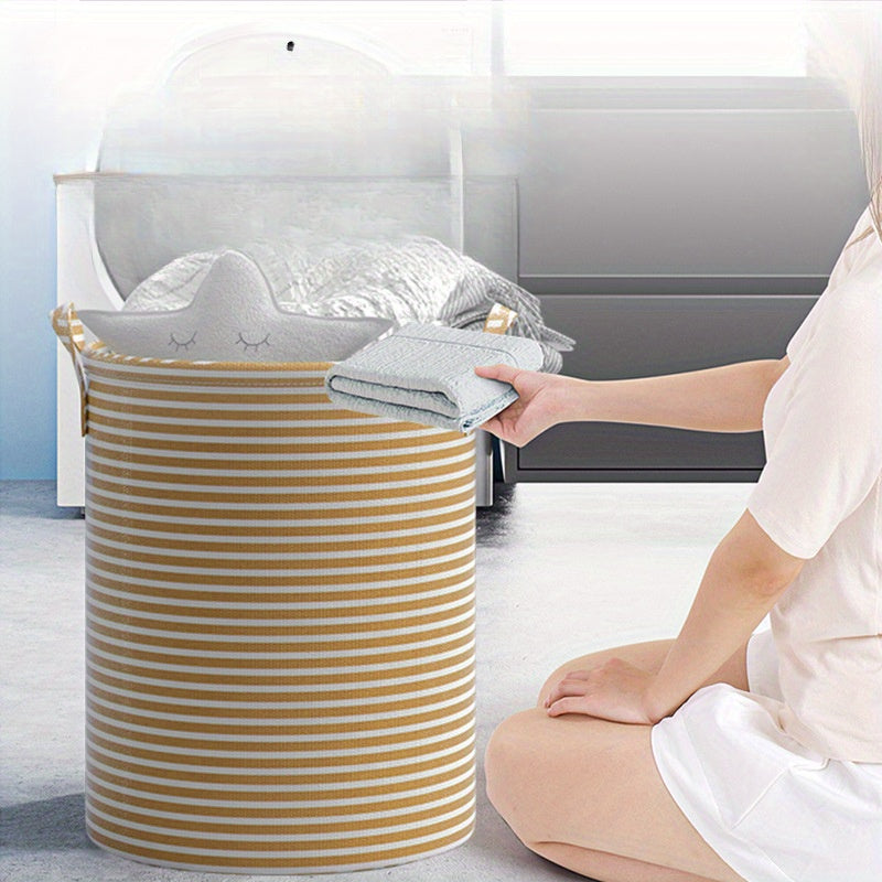 Tall Collapsible Laundry Basket with Handles, Large Capacity