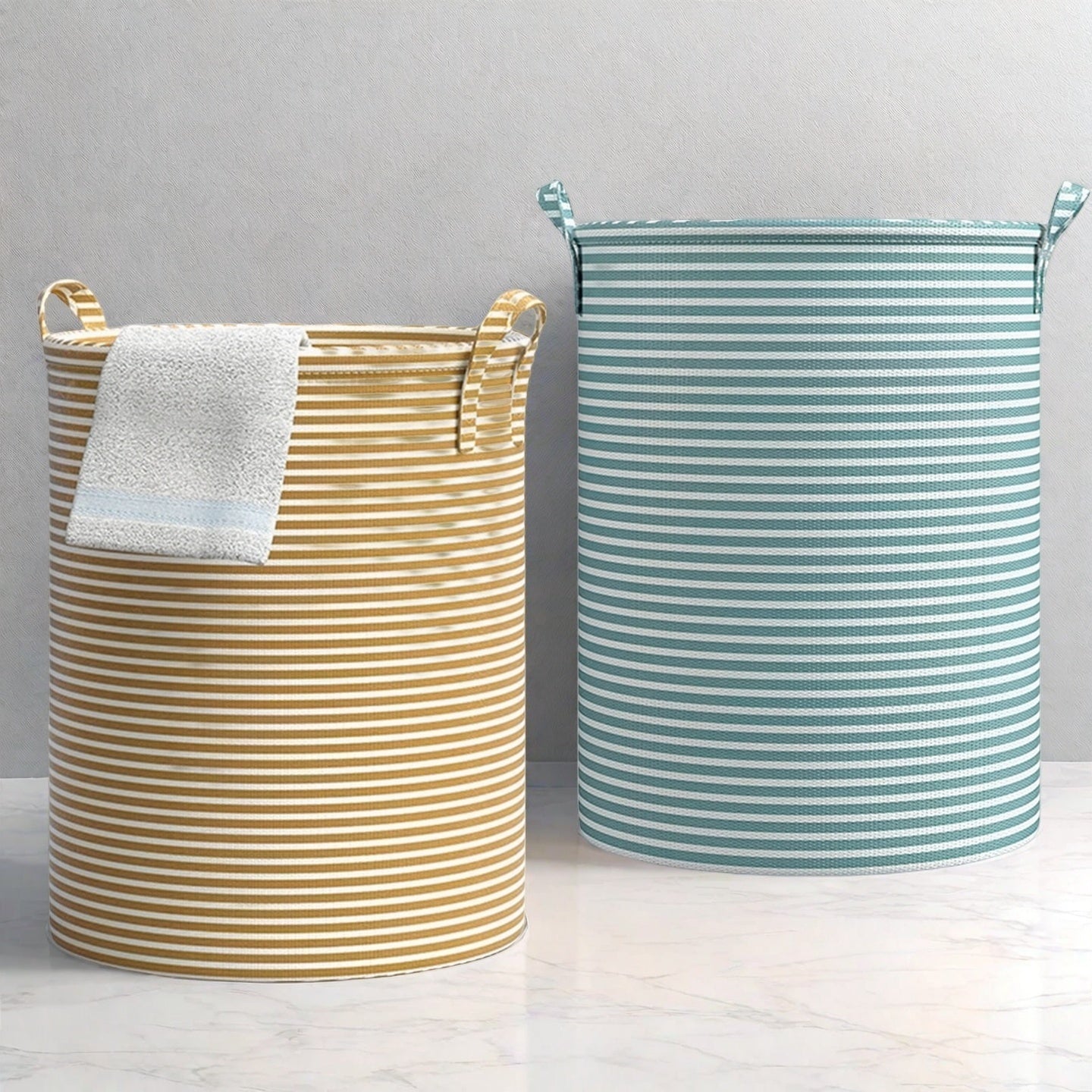 Tall Collapsible Laundry Basket with Handles, Large Capacity
