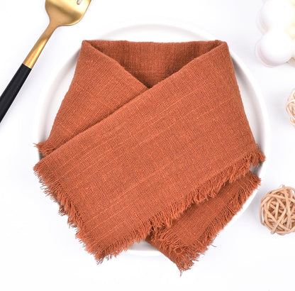 10-Pack Cotton Gauze Napkins — Frayed-Edge Boho Wedding Linens