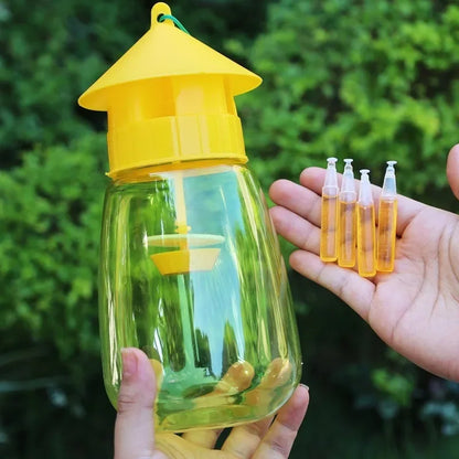 Hanging Wasp Trap Outdoor Reusable Hornet Fly Catcher with Bait