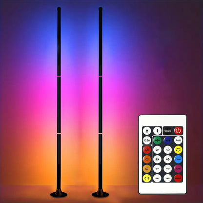 RGB Color-Changing Corner Floor Lamp with Remote Control