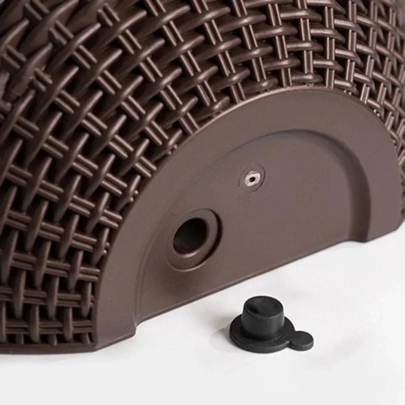 Rattan-Look Wall Hanging Planter, Half-Round Mounted Flower Pot