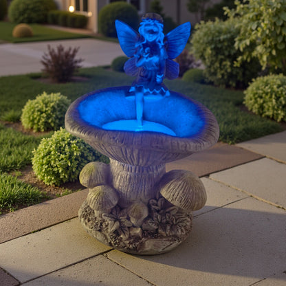 Solar Fairy Garden Statue Outdoor Light Up Waterproof Yard Decor