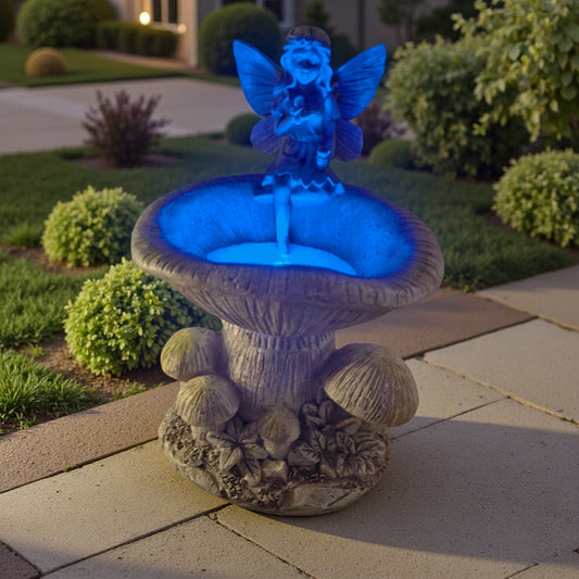 Solar Fairy Garden Statue Outdoor Light Up Waterproof Yard Decor