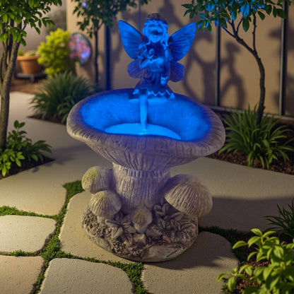 Solar Fairy Garden Statue Outdoor Light Up Waterproof Yard Decor