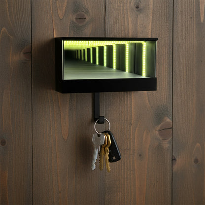 Infinity Mirror LED Garage Key Holder Wall Mount Display