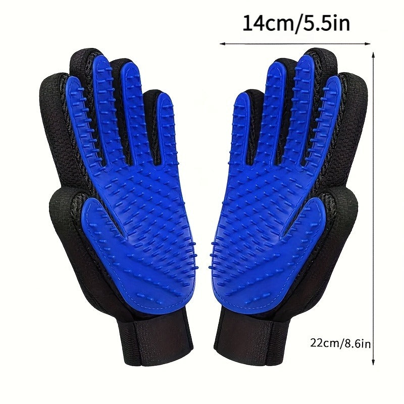Pet Grooming Gloves Set Silicone Deshedding and Hair Removal Mitts