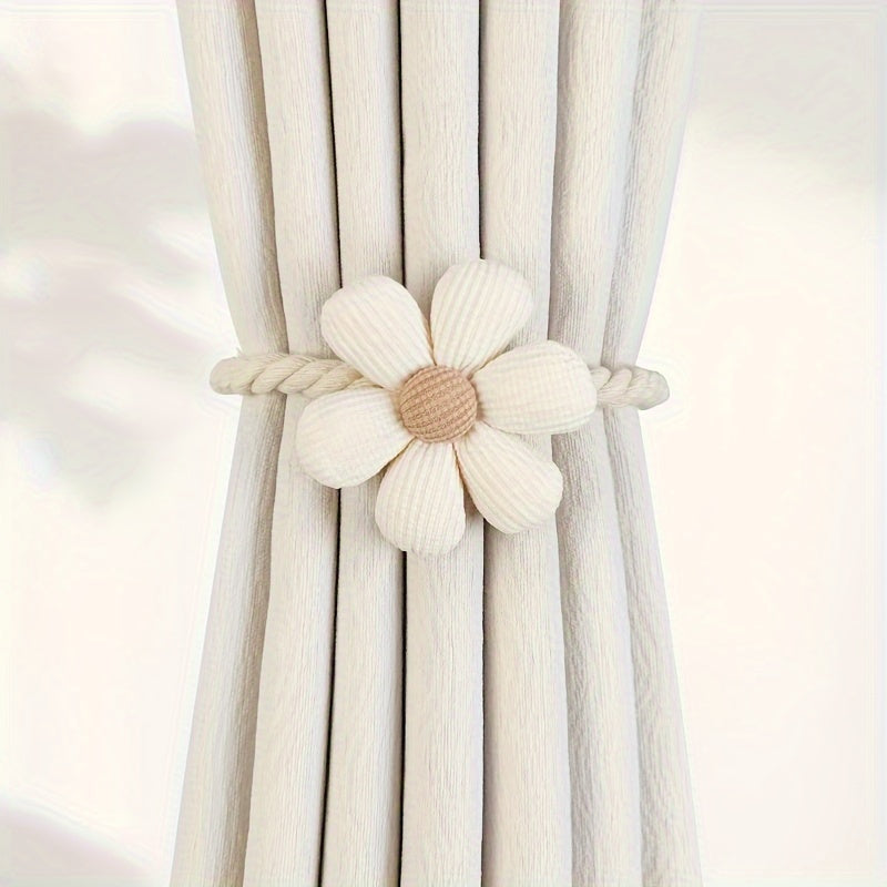 Floral Magnetic Curtain Tieback Flower Rope Holdback Buckle