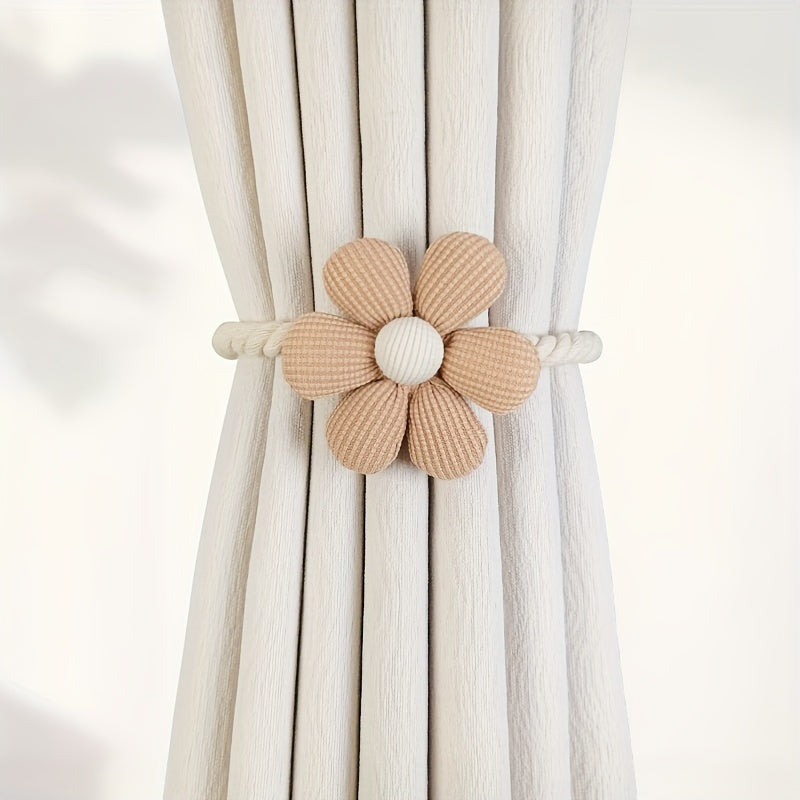 Floral Magnetic Curtain Tieback Flower Rope Holdback Buckle