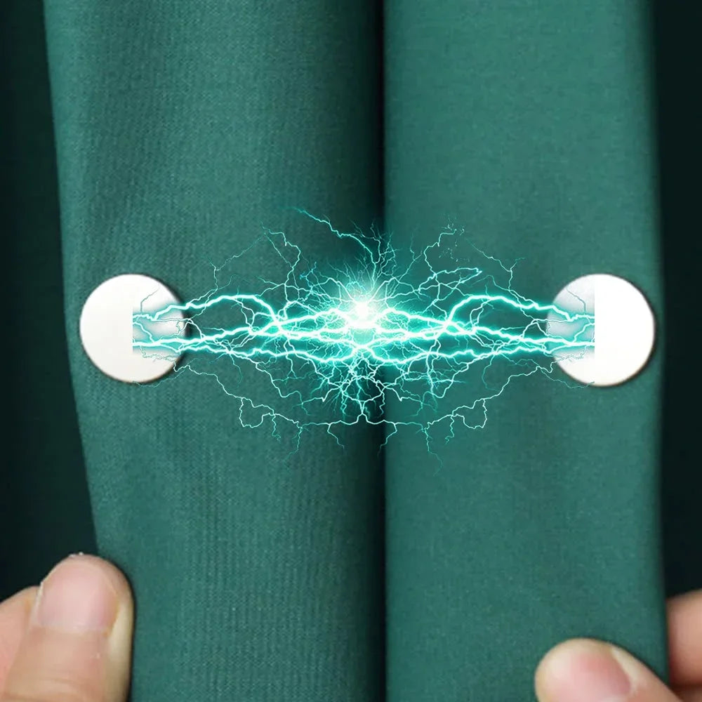 Magnetic Curtain Buckle Clips — No-Drill Drape Holdback Set