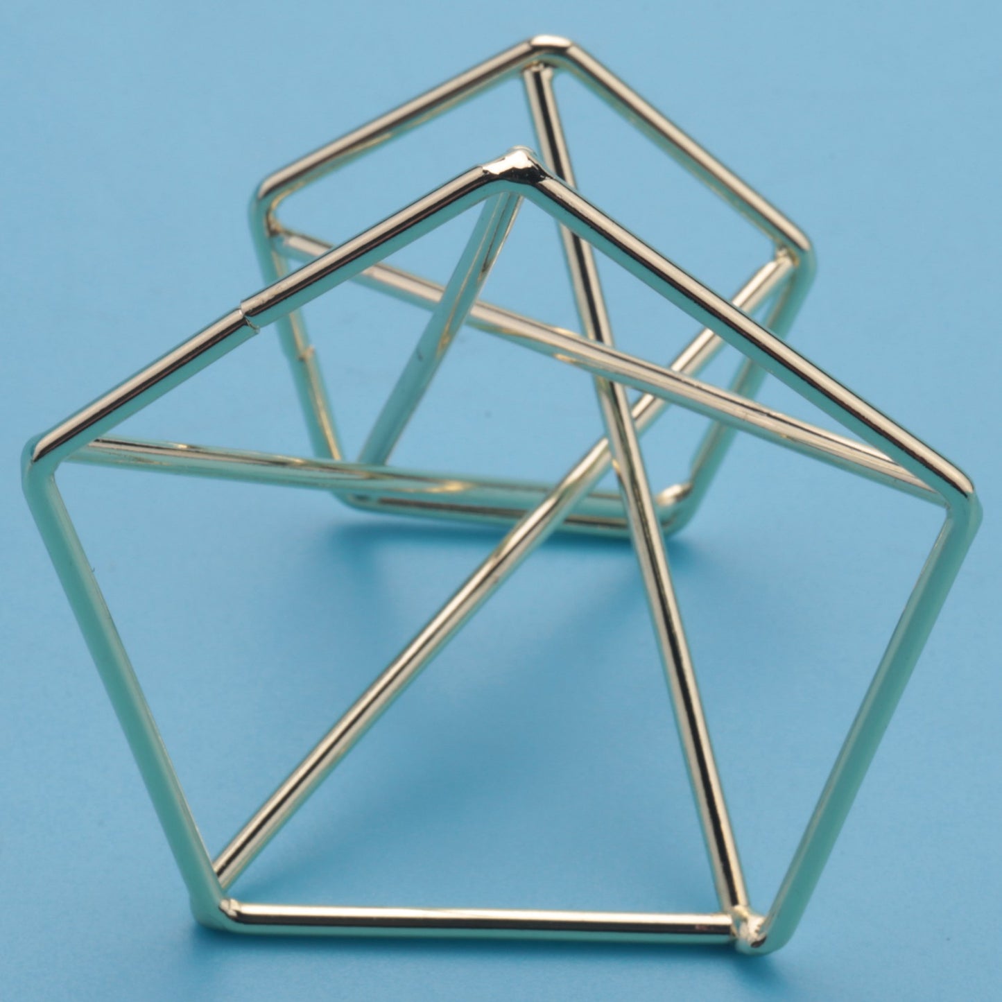 Geometric Gold Air Plant Holder Set of 3 Metal Plant Stands
