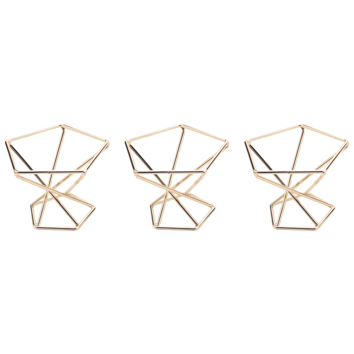 Geometric Gold Air Plant Holder Set of 3 Metal Plant Stands
